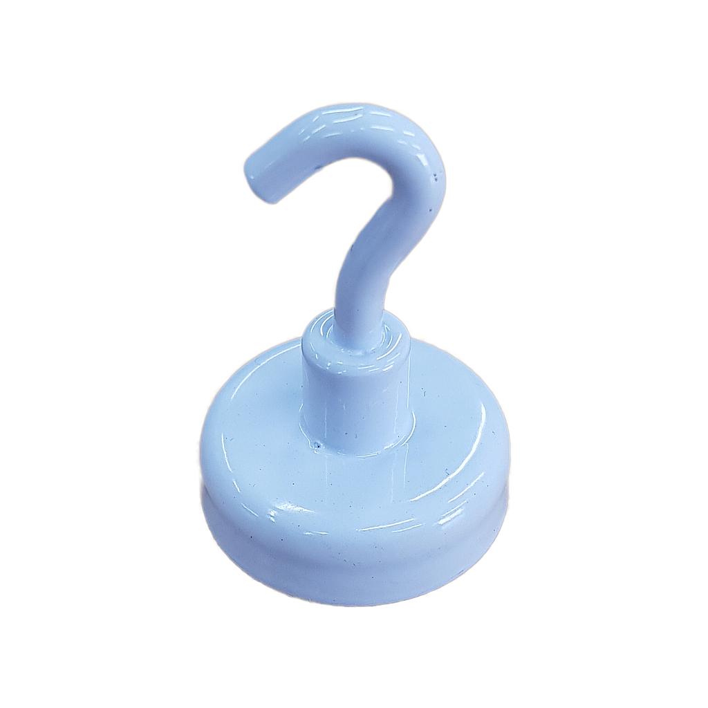 Ceramic Ferrite Pot Magnet Ø25mm with Hook - White