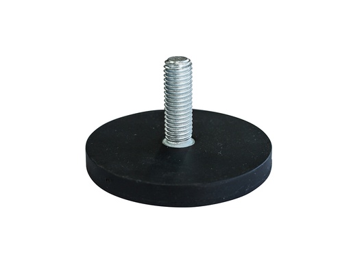 [10247] Rubber Encased Neodymium Disc Magnet Ø66mm x 8.2mm - M10x30mm External thread